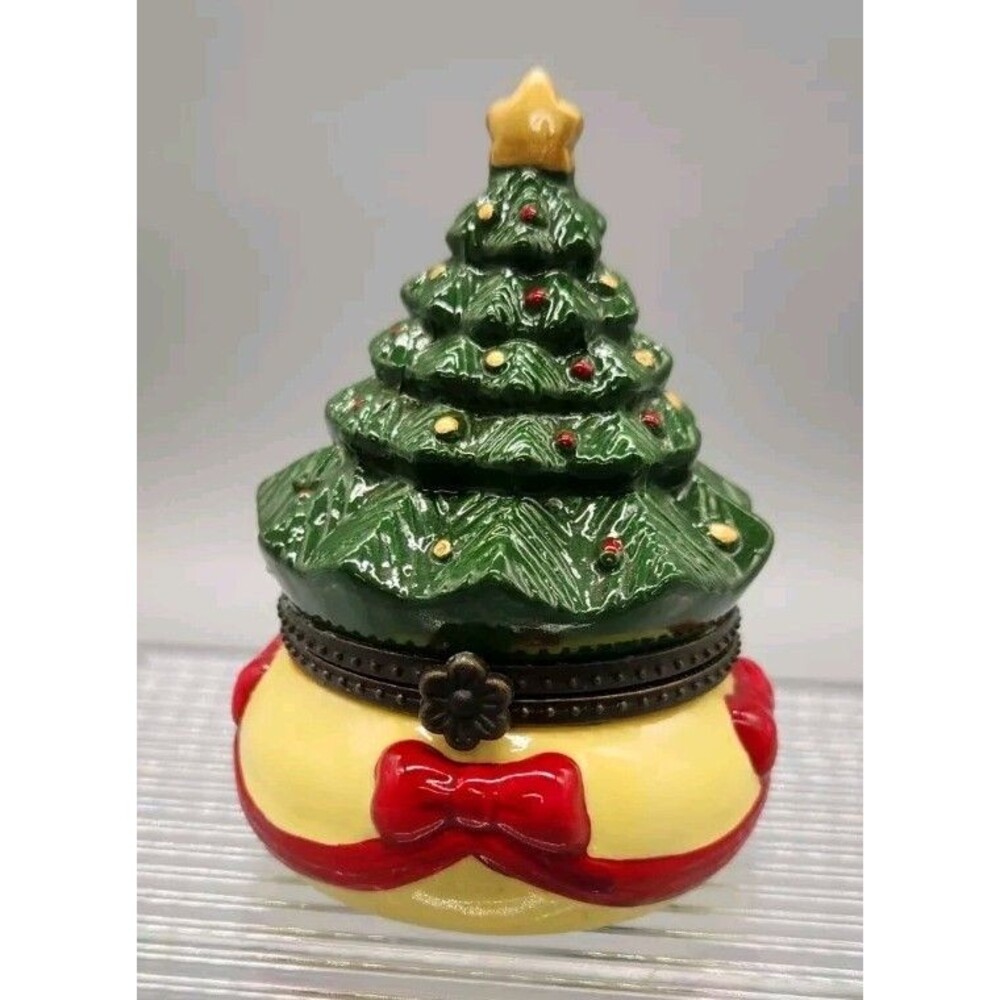 Mr. Christmas Animated Porcelain Music Box Hinged Revolving Train Christmas Tree